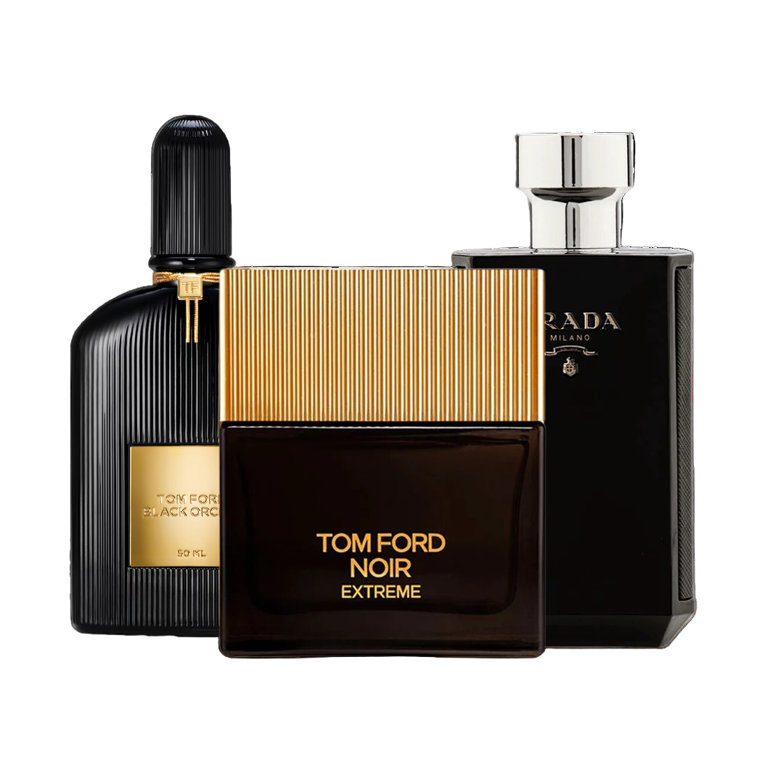 Conjunto de 3 perfumes BLACK ORCHID, NOIR EXTREME, PRADA INTENSE 100ml